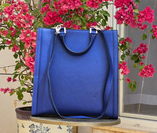 Malia tall leather tote